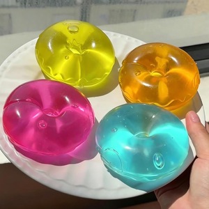 Peluche Donut en Cristal Transparent Bleu Texture Maltose Jouet à Presser Balle Anti-Stress en Pâte Souple - Product Image 6