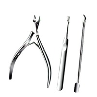 Ensemble d'outils de manucure en acier inoxydable Pinces à cuticules pour enlever les peaux mortes et les callosités Coupe-ongles Ensemble de poinçons et de limes à ongles en acier
