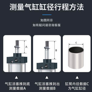 Cylindre pneumatique standard SC à haute poussée, petit, pour les industries agricoles - Piston et acier, composants principaux de 75 J - Product Image 4