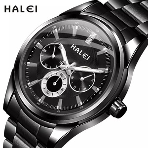 Montres à quartz HALEI pour couple, neuves et originales, bracelet en acier inoxydable, montre-bracelet tendance pour homme et femme, mouvement japonais - Product Image 1