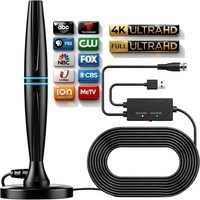Antenne Cylindrique Intérieure/Extérieure pour Smart TV avec Prise en Charge 4K 1080p pour Chaînes Locales et Numérique HD