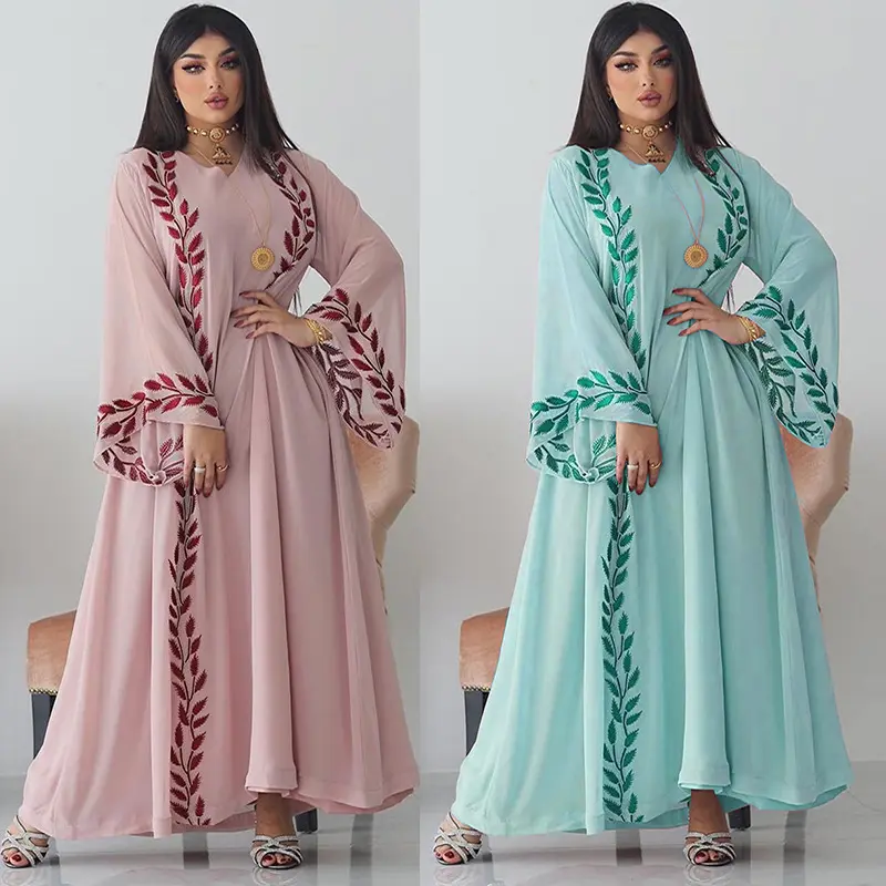 A-25 Abaya Eid donne musulmane Hijab vestito Jilbab Abayas islamico Dubai donne abbigliamento musulmano