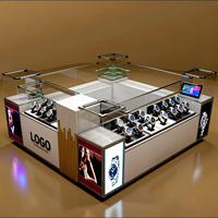 Luxuriöse Aluminium-Glas-Vitrine für Mobiltelefone, Schmuck, Zigaretten, Uhren Thekenvitrine mit LED-Beleuchtung