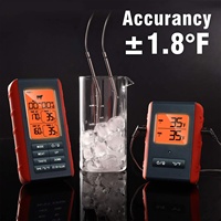 Termometer memasak daging Digital jarak jauh nirkabel, termometer ganda untuk dapur BBQ Oven pemanggang asap