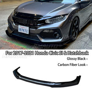 Front Bumper Lip for 2017-2021 Honda Civic SI 2/4 Door Models and 2017-2021 All Hatchback Models 3Pcs Splitter Diffuser - Product Image 1