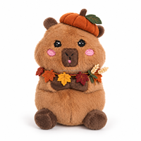Nouvel Arrivage Personnalisé : Peluche Capybara avec Chapeau Citrouille, Thème Récolte d'Automne et Thanksgiving, en Polyester Doux et Résistant, pour Décoration de Table