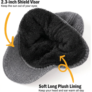 Gorro unisex de punto con orejeras, color sólido, cálido, para invierno, informal, para uso al aire libre, marrón, 56-58 cm - Product Image 2