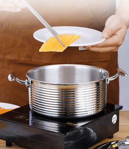 Cacerola japonesa de acero inoxidable 304 con asas dobles, utensilios de cocina de triple capa, 16cm, 20cm, 24cm para sopa y estofado - Product Image 6