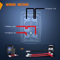Interrupteurs à bascule SPST 12V pour stéréo et laser, 5 broches, avec barre lumineuse LED bleue, pour camion, VTT, UTV, bateau, marine