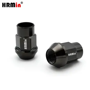 Hiệu suất cao màu đen mở vòng cuối 19mm Hex nón ghế gr.5 hợp kim titan Ti-6Al-4V tự động Lug Nut m14x1.25 x 35mm