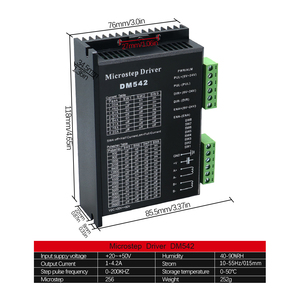 ไดรเวอร์ไมโครสเต็ปสเต็ปเปอร์ Mexico Stock Fast Shipping DM556 <span class=keywords><strong>DM542</strong></span> TB6600, DC9-50V, 0.5-5.6A, 0-200KHz, 256 ไมโครสเต็ป สำหรับ Nema 23 - Product Image 3