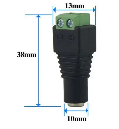 solderless press type 12V 55mm x 21mm female CCTV 5.5*2.1mm male Female DC Power Jack Adapter Connector for CCTV Security Camera
