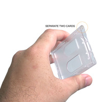 Porte-badge horizontal en plastique ABS dépoli OEM avec fente pour le pouce, distributeur de cartes rigides