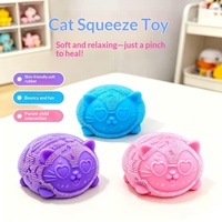 Bola Fidget Kucing Berduri, Mainan Squishy Hewan Lucu Lembut untuk Menghilangkan Stres dan Dekompresi