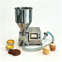 Machine de remplissage commerciale en acier inoxydable à écran tactile avec pistolet manuel pour tartes aux œufs, biscuits, cupcakes, crème et confiture
