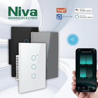 Interrupteur intelligent Wi-Fi 2 voies pour éclairage, compatible norme américaine, pour maison connectée, interrupteur mural et prise US