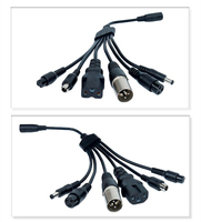 Câble d'alimentation CC 6-en-1 avec embouts XLR M12 M16 IEC CC pour batterie de scooter électrique, câble répartiteur d'alimentation CC 1 vers 6