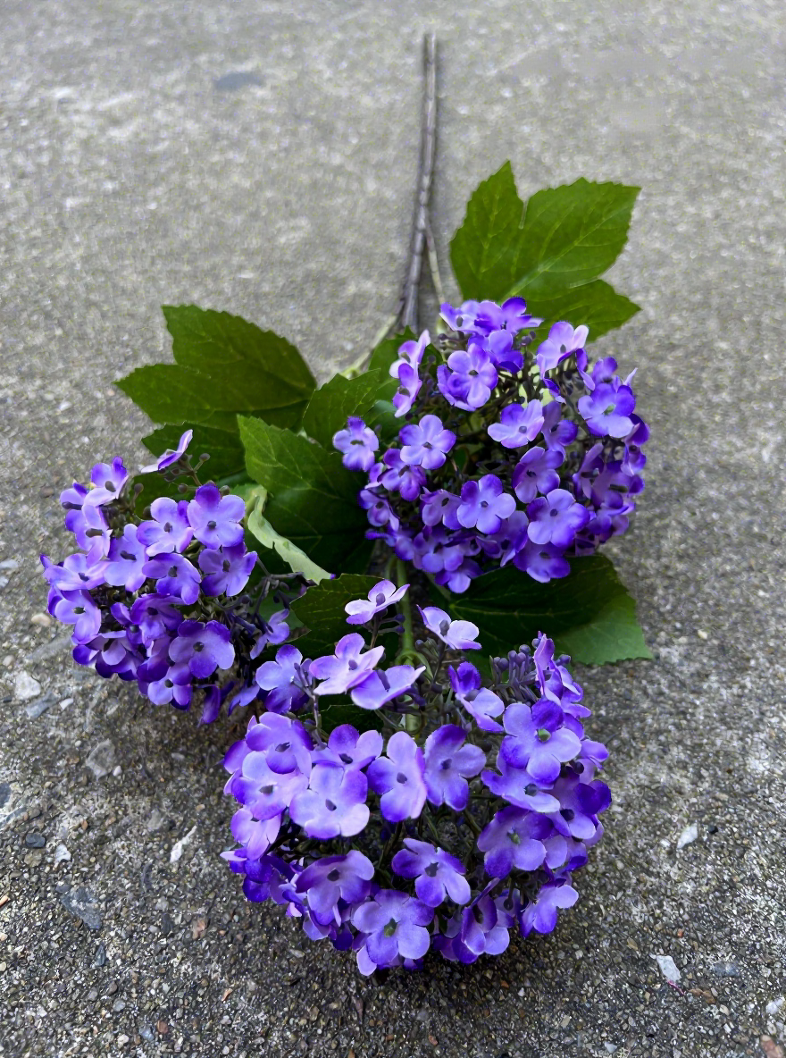 3#Hydrangée en bois violette à 3 têtes