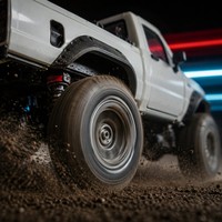 Voiture RC rapide, pick-up RWD, télécommande 2,4 GHz, LED blanche, direction proportionnelle, ABS + métal, jouet de drift 1:10, chargeur 60A