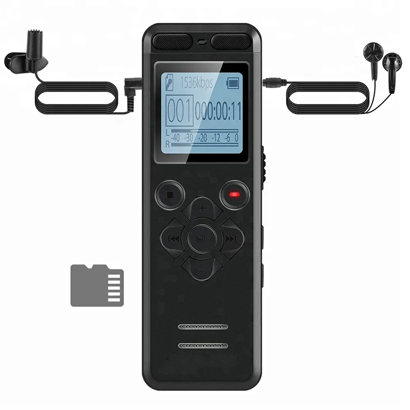 PCM 1536KBPS WAV/MP3 Rekam Format Digital Audio Perekam Suara Dictaphone Perekam Suara Profesional