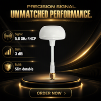 Antenne VTX champignon 3dBi RHCP 5.8GHz SMA Mâle pour communication FPV OEM ODM