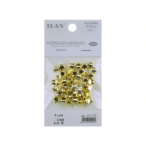 Fibbie a Stella in Metallo ILAN 4x10mm Placcate Oro per Lavori Artigianali - Product Image 2