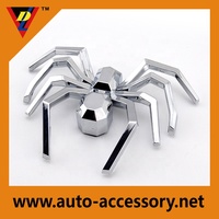 Autocollants décoratifs pour carrosserie de voiture avec logos de voitures célèbres et noms de constructeurs automobiles, motif araignée chromée