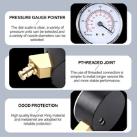 ZHONGXIN 2.5" (63mm) Full 316 Stainless Steel Vacuum Gauge 1.0% Accuracy Customizable NPT Thread Manometer CE Certified for