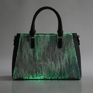 Factory direct Colorful Led Fiber Optic Handbags led Light up bags for women party wear luminous glow in the dark