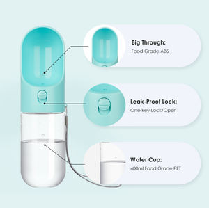 누출 똥 플라스틱 개 물 디스펜서 여행 걷기 식수병 애완 동물 그릇 및 피더 - Product Image 2