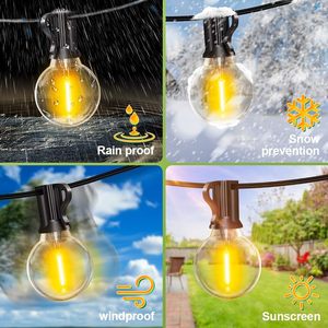 Guirnalda de Luces LED Recargables Vintage para Navidad, Bodas y Patios, Color Blanco Lechoso G50 2835SMD, Negro, IP44, Resistentes al Agua, para Exteriores, con Certificación CE - Product Image 3