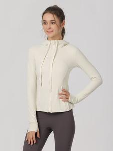 Autumn and Winter New Women's Sports Jacket Women's Slim Zipper High Elastic Running Long Sleeves <b>Top</b> Yoga <b>Top</b> - Product Image 3