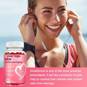 OEM Suplemento de Clareamento em Gomas L-Glutationa para Cuidados com a Pele com Colágeno para Adultos Não Recomendado 60 Gomas - Product Image 4