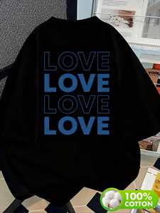 T-Shirt Unisex con Grafica Love, Bianca, Collo Tondo, Cotone, Vestibilità Regolare, Stampa Serigrafica, Taglie S-XXXXL, Lavabile in Lavatrice, Messico - Product Image 3