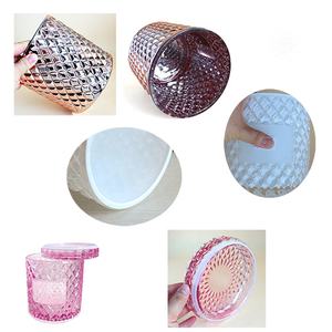 LANGXU - Azucarero Moderno Personalizado de 63 oz, Color Rosa Dorado, con Diseño de <span class=keywords><strong>Granada</strong></span>, Jarra de Cristal Tallada en Diamante, Bonitas Tazas y Tazones de Cristal para Alimentos - Product Image 3