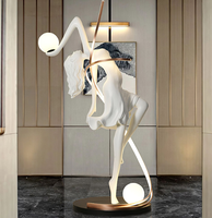 Lampadaire LED Sculptural Moderne avec Base en Fibre de Verre E27 Design Humain pour Hôtel et Coin Salon