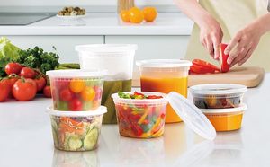 Contenedores de Alimentos con Tapas de 8 oz, 500 Sets - Envases Redondos Apilables de Plástico Transparente y Duradero para Comida, Snacks, Comida para Llevar y Preparación de Comidas, 1 Taza - Product Image 3