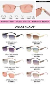 Lunettes de soleil pour femmes élégantes sans monture, dégradé de couleurs irrégulières, UV400, nouvelle sortie - Product Image 4