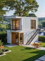 Maison modulaire en conteneur moderne, aménagement personnalisé, ignifuge, maison préfabriquée portable pour l'hébergement du personnel
