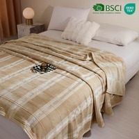 Vente en gros de couvertures en flanelle 100% polyester brillant, motif dessin animé uni, personnalisable, utilisable en toutes saisons, textile de maison