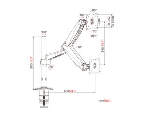<span class=keywords><strong>Support</strong></span> de moniteur ergonomique à colonne unique <span class=keywords><strong>réglable</strong></span> <span class=keywords><strong>en</strong></span> <span class=keywords><strong>hauteur</strong></span> V-mounts pour la maison et le bureau, soulage la fatigue du cou VM-GE312D - Product Image 6