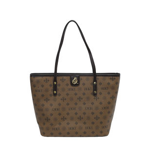 Sac fourre-tout et sac à main en cuir PU de haute qualité avec motif géométrique, logo personnalisé, chaînes, fermeture éclair antivol, design portable - Product Image 2