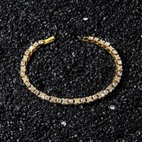 Bracelet Classique Femme Tendance en Strass Scintillants de 5 mm, Chaîne Tennis Entièrement Ornée de Strass, Motif Floral, Vente en Gros de Bijoux
