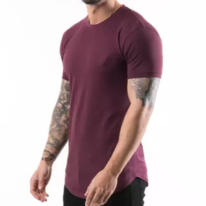 Men's Oversize Gym T-Shirt <b>Maroon</b> Cotton & Fleece Sports Training <b>Top</b> Washed Knitted with Digital Custom Logo OEM Supply - Product Image 1