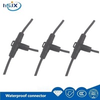 Connecteur de câble d'alimentation LED HE SHENG JIA XING avec contact en cuivre et boîtier en nylon, mâle-femelle, type T, étanche IP67 pour extérieur