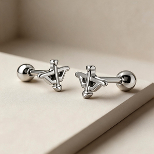 Pendientes Románticos de Acero Quirúrgico 316L con Diseño de Arco y <span class=keywords><strong>Flecha</strong></span>, Baño de Oro PVD, Joyería para Piercing de <span class=keywords><strong>Tragus</strong></span> y Hélix - Product Image 2