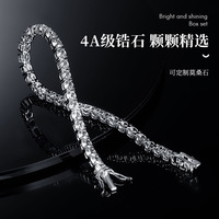 Bracelet Tennis Classique en Cuivre Plaqué Or 18 carats avec Zircon de Haute Qualité, Tendance Mode Personnalité, Style Hip-Hop Européen et Américain, Or