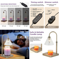 Lámpara Eléctrica Calentadora de Velas Aromáticas con Luz Regulable Personalizable para Dormitorio y Mesita de Noche - ¡Oferta Especial!