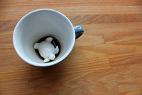 Tasse en céramique 11oz animal de mer caché à l'intérieur de la tortue