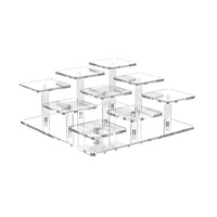 Présentoir en acrylique transparent sur mesure à 3 ou 4 niveaux pour figurines, bijoux, cupcakes et cosmétiques – Vente en gros